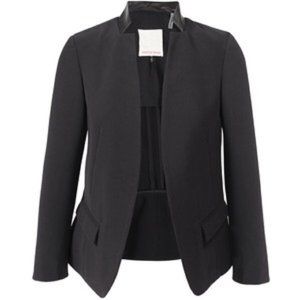 Rebecca Taylor Lamb Leather Collar Blazer Jacket